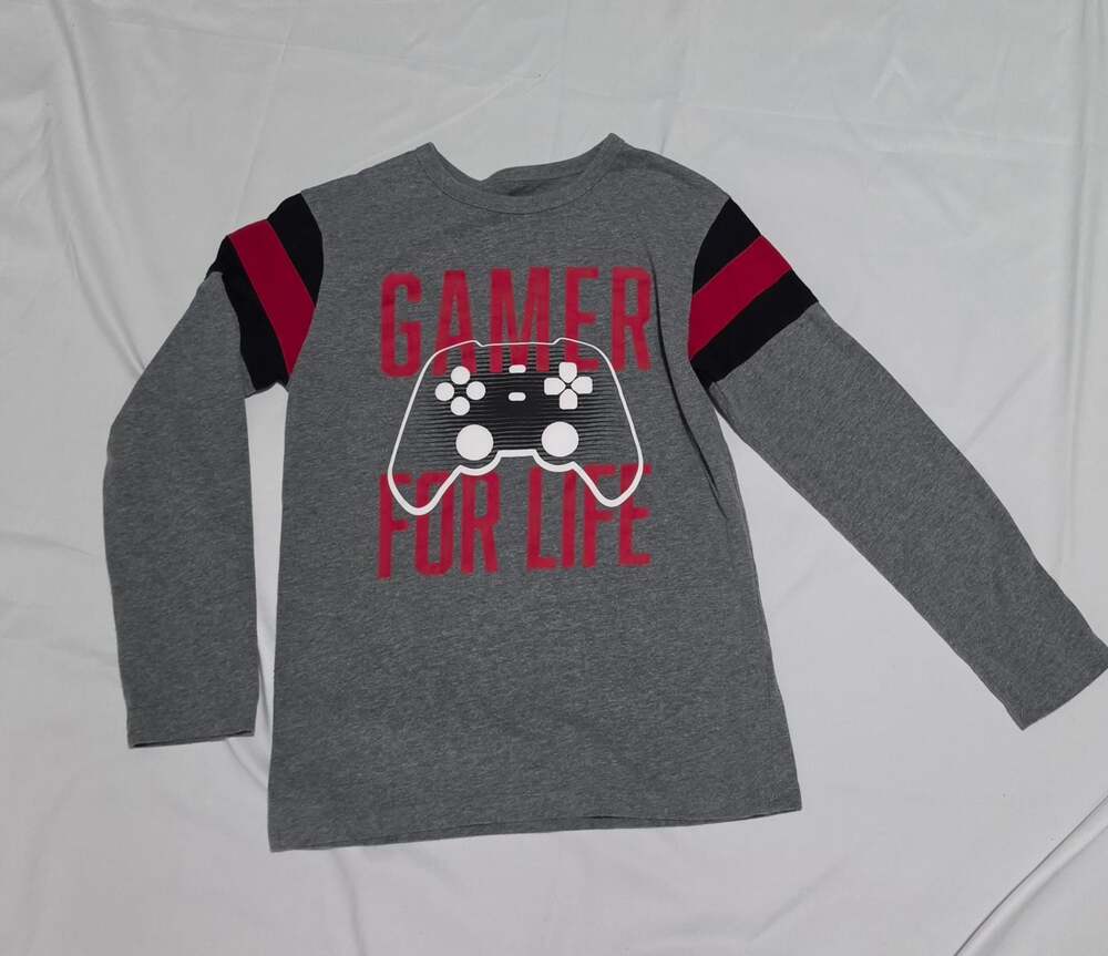 The Children's Place Boys Gamer Graphic T-Shirt Gray Size M 7/8